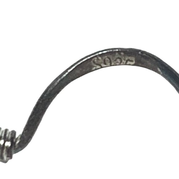 REIMAGINED Faux Turquoise Glass Beads 925 Hook Earrings - Picture 5 of 6